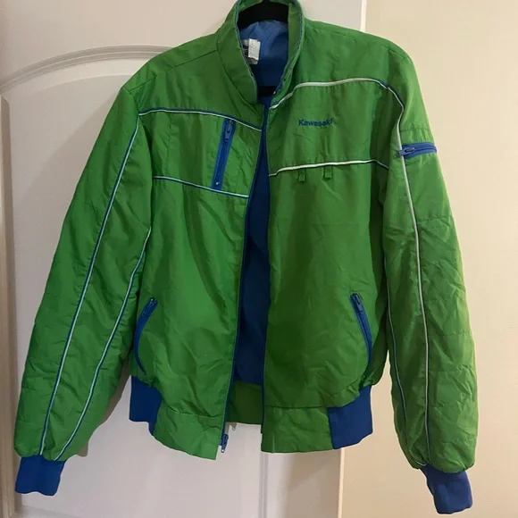Vintage Kawasaki Green Jacket - Medium - Picture 2 of 3